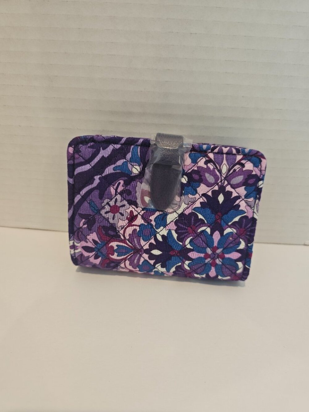 NWT Vera Bradley Iconic RFID Small Wallet Regal Rosette Purple Paisley White